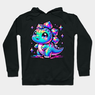 Baby Stegosaurus Cute Neon Kawaii Dino Chibi Hoodie